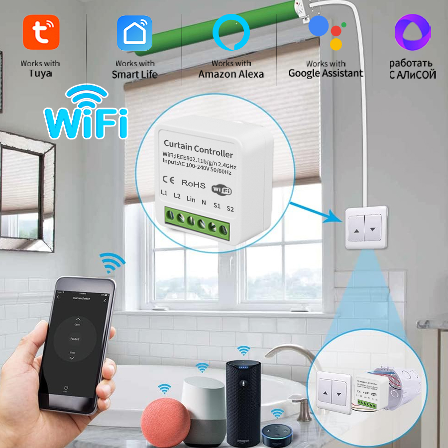 Smart Home Blinds - Módulo de interruptor de cortina inteligente