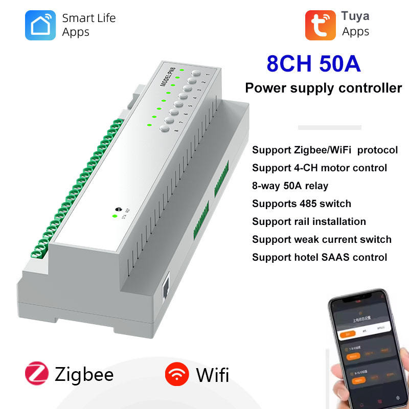 Smart Home Zigbee 3.0 - Controlador de Alta Potencia Tuya 8CH