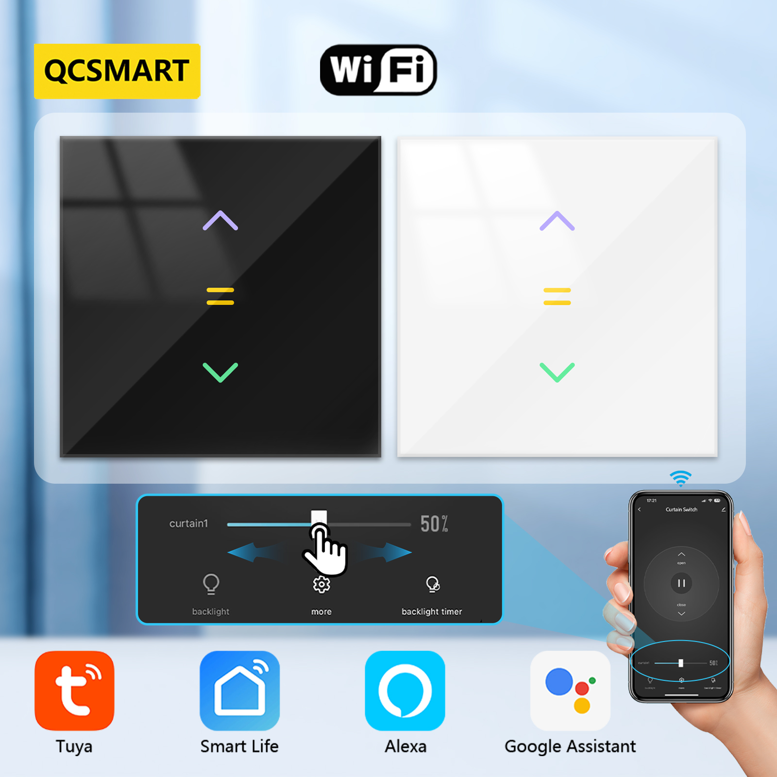 Smart Home Blinds - QCSMART-Interruptor de persianas con Control remoto