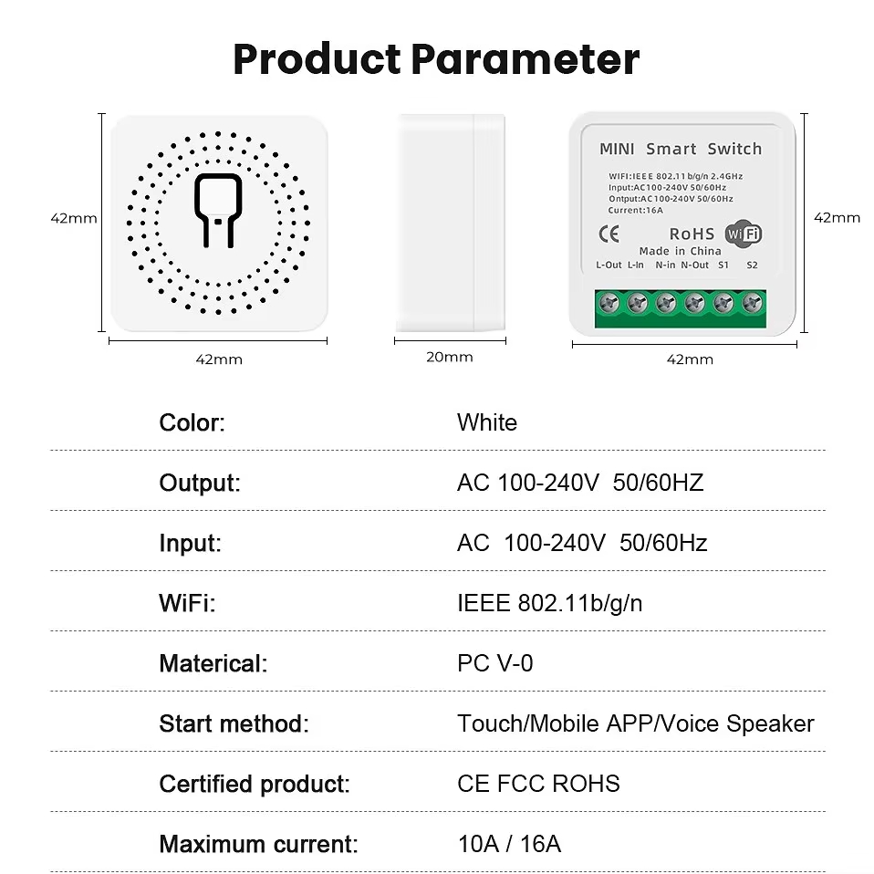 Mini Interruptor WiFi de 16A,  - Smart Home Simple reseña y precio