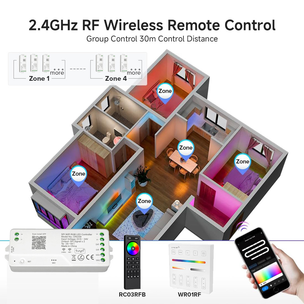 Controlador SPI RGB WiFi de 2, - Smart Home Llm reseña y precio