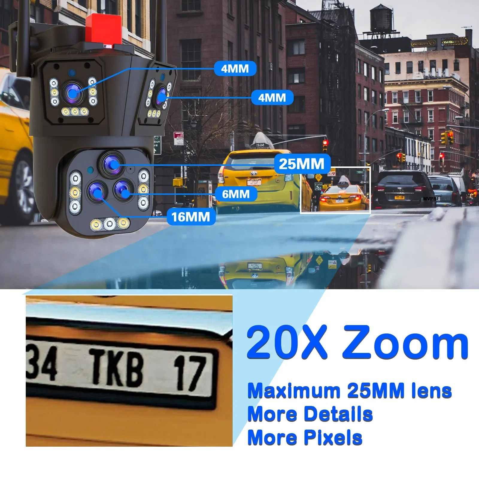 Ultra 20MP 10K WIFI PTZ Contro - Smart Home Cctv Camera reseña y precio