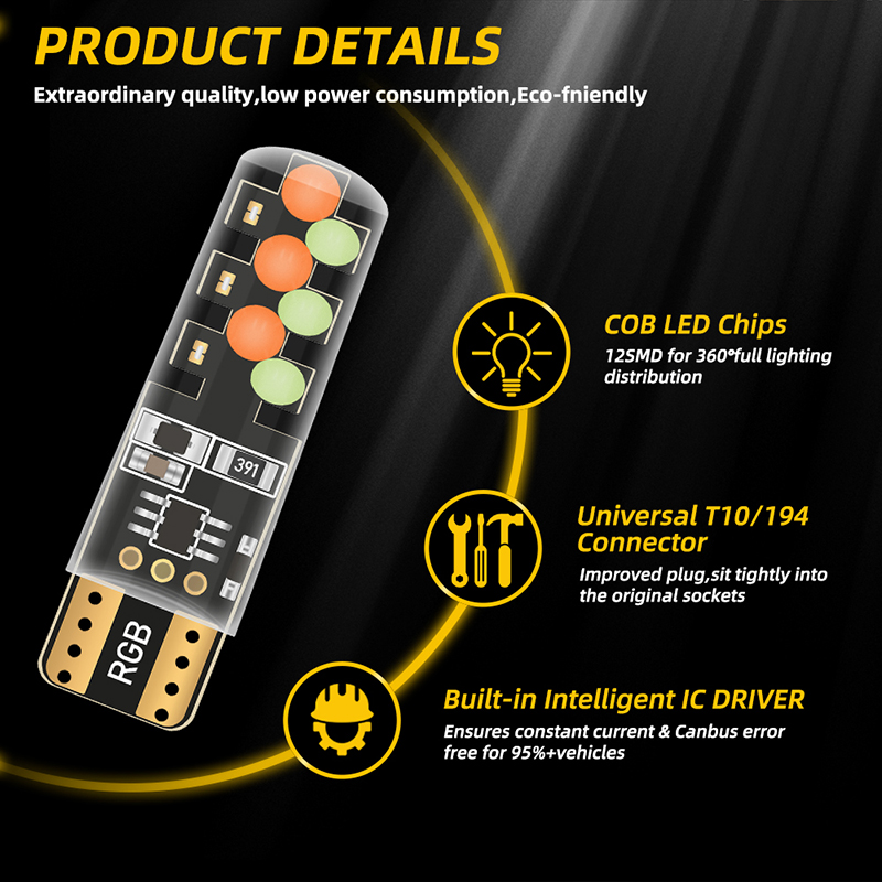 1 Juego de bombilla LED T10 W5 - Voice Control Light Bulb reseña y precio
